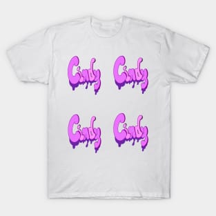 Top 10 best personalised gifts Cindy purple drips personalised personalized custom name Pack of 4 Cindy T-Shirt